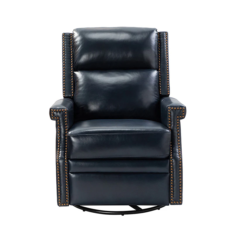 Canace Modern Genuine Leather Manual Glider Rocker Recliner - Image 14