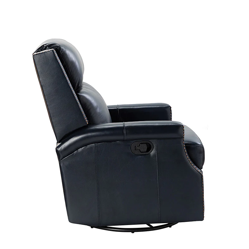 Canace Modern Genuine Leather Manual Glider Rocker Recliner - Image 15