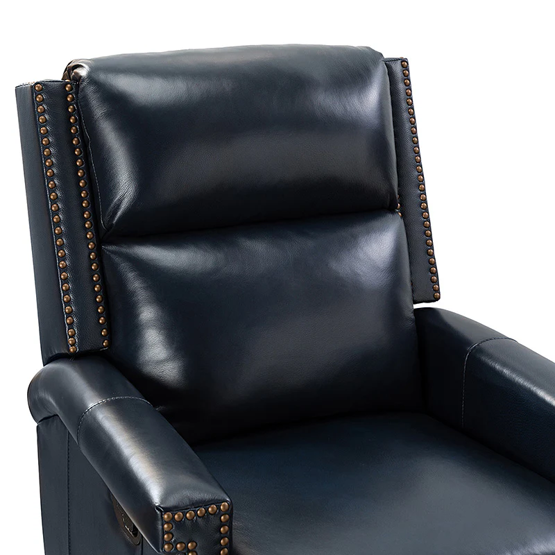 Canace Modern Genuine Leather Manual Glider Rocker Recliner - Image 18