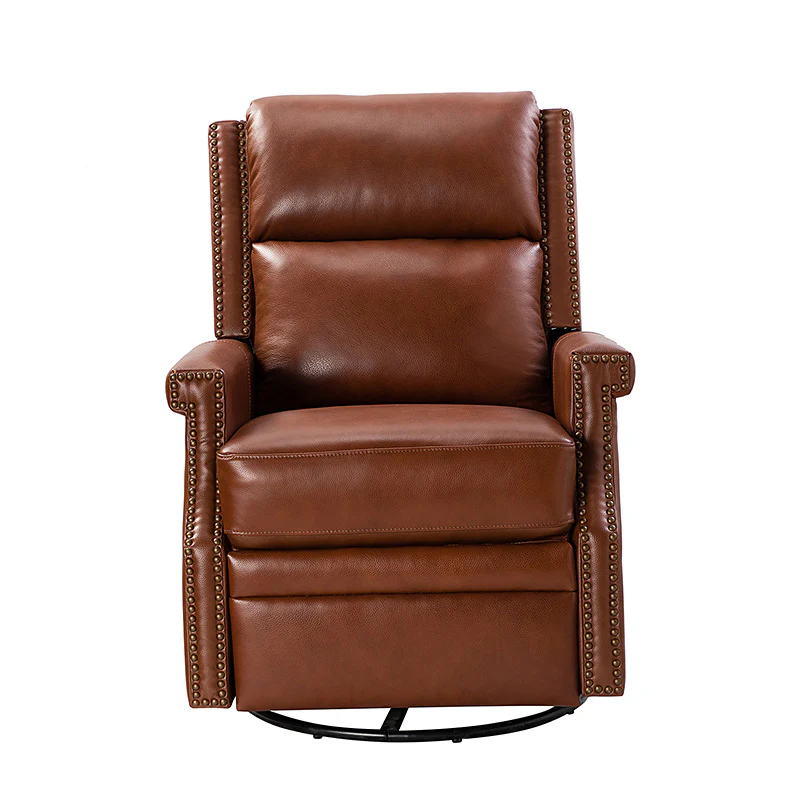 Canace Modern Genuine Leather Manual Glider Rocker Recliner - Image 32