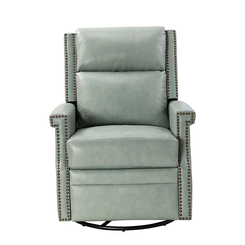 Canace Modern Genuine Leather Manual Glider Rocker Recliner - Image 41