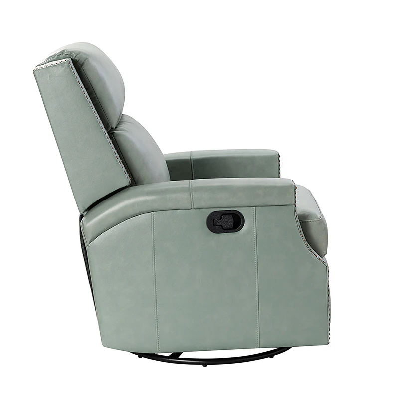 Canace Modern Genuine Leather Manual Glider Rocker Recliner - Image 43