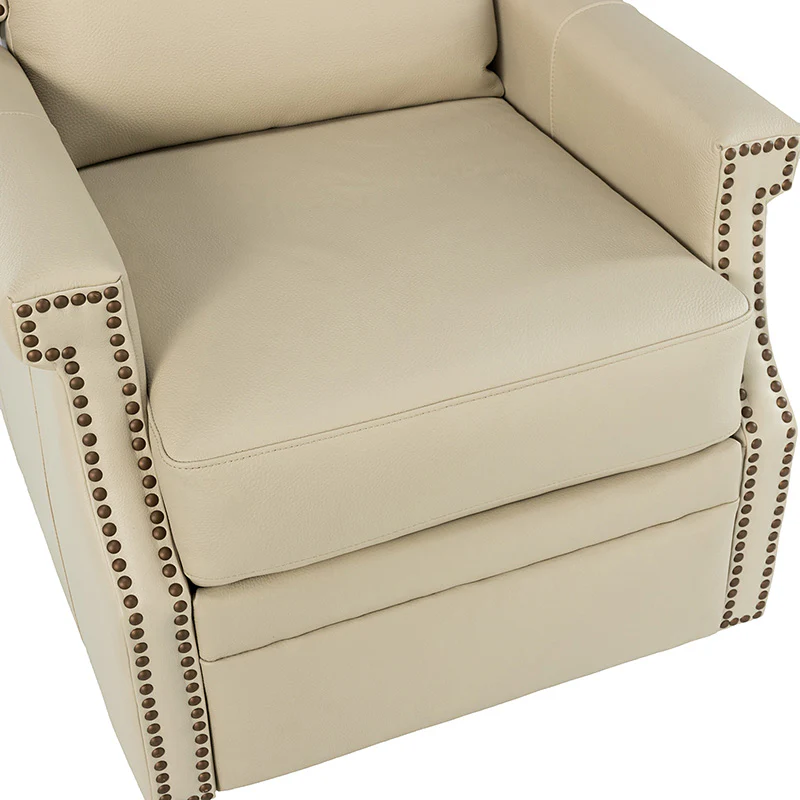 Canace Modern Genuine Leather Manual Glider Rocker Recliner - Image 53