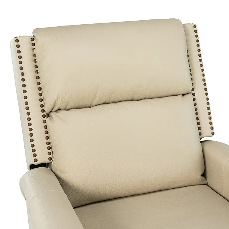 Canace Modern Genuine Leather Manual Glider Rocker Recliner - Image 54