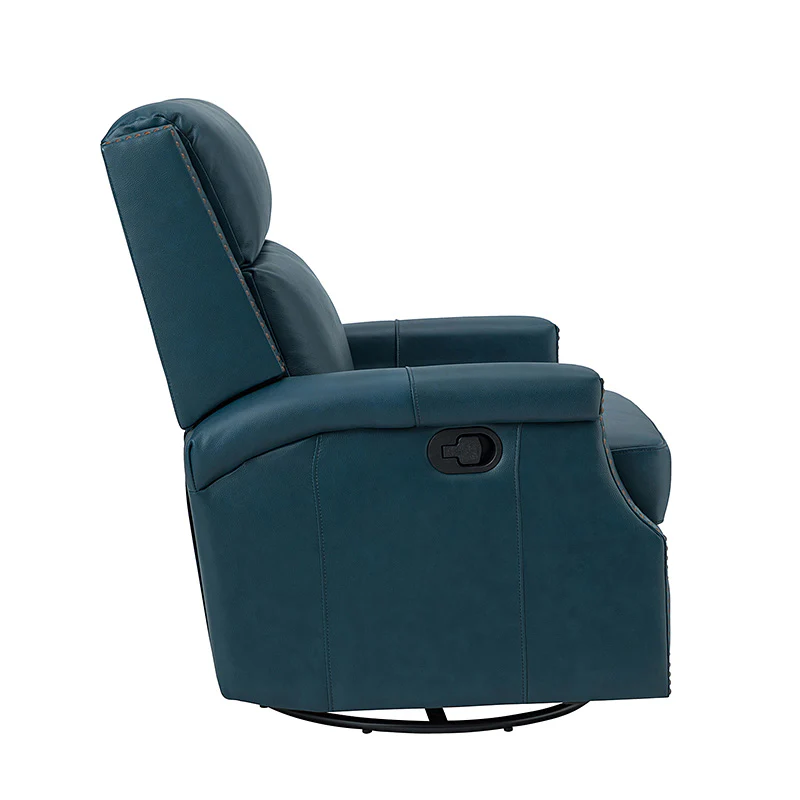 Canace Modern Genuine Leather Manual Glider Rocker Recliner - Image 61