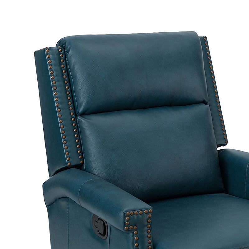 Canace Modern Genuine Leather Manual Glider Rocker Recliner - Image 63