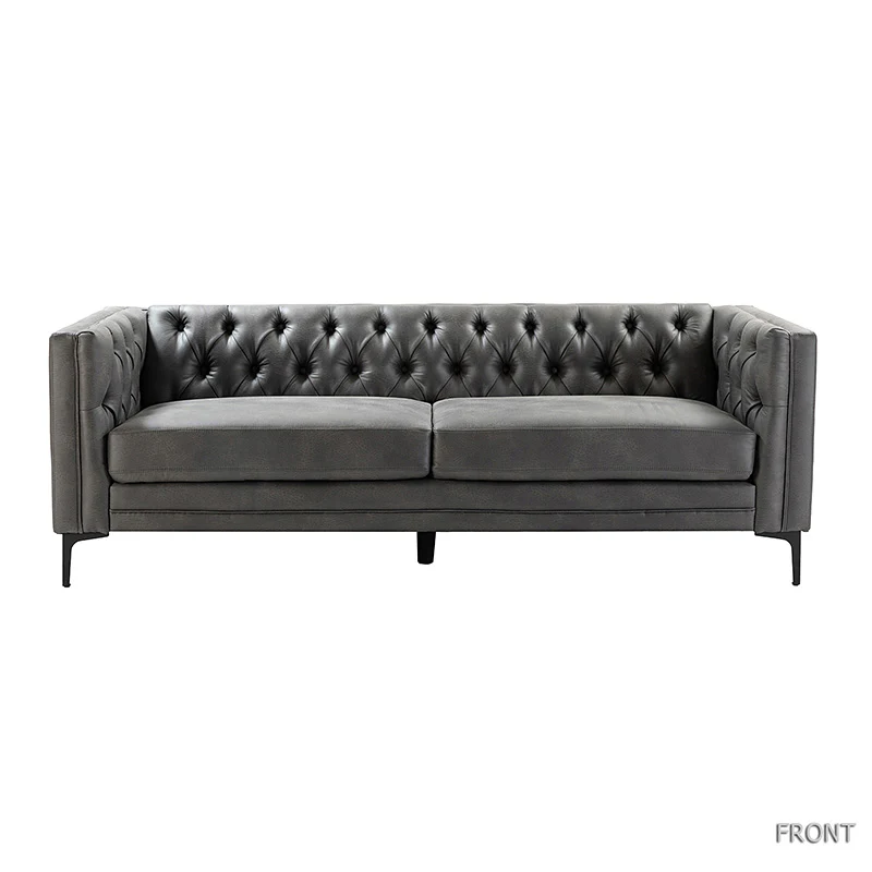 Capsa 84″ Vegan Leather Tufted Sofa – Mid-Century Glam, Durable & Breathable - Image 13