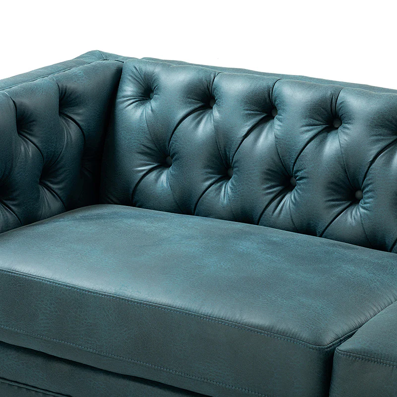 Capsa 84″ Vegan Leather Tufted Sofa – Mid-Century Glam, Durable & Breathable - Image 23