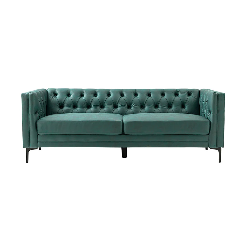 Capsa 84″ Vegan Leather Tufted Sofa – Mid-Century Glam, Durable & Breathable - Image 29