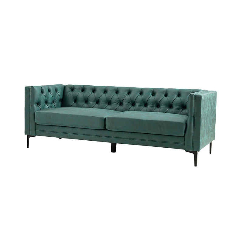 Capsa 84″ Vegan Leather Tufted Sofa – Mid-Century Glam, Durable & Breathable - Image 30