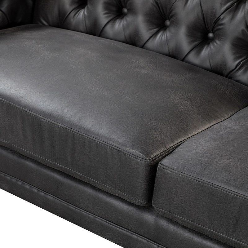 Capsa 84″ Vegan Leather Tufted Sofa – Mid-Century Glam, Durable & Breathable - Image 39