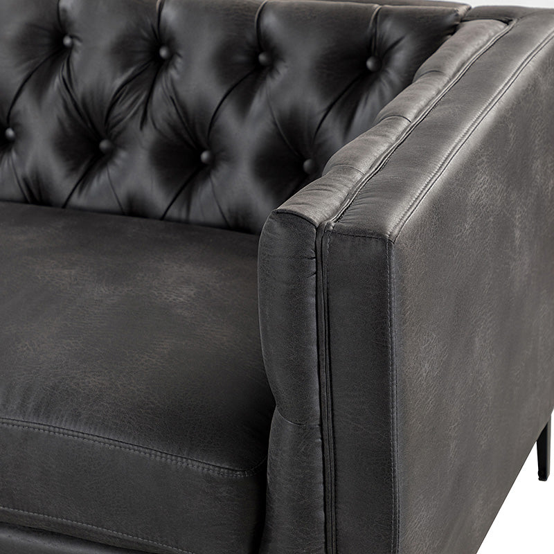 Capsa 84″ Vegan Leather Tufted Sofa – Mid-Century Glam, Durable & Breathable - Image 40