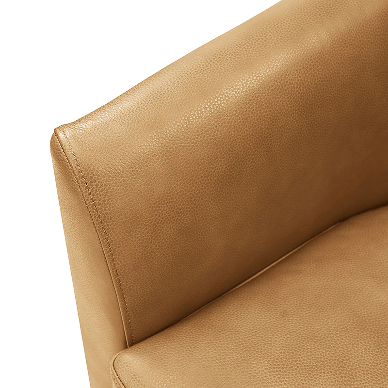Cathy Geniun Leather Modern Swivel Barrel Chair With Solid Wood Base - Image 8