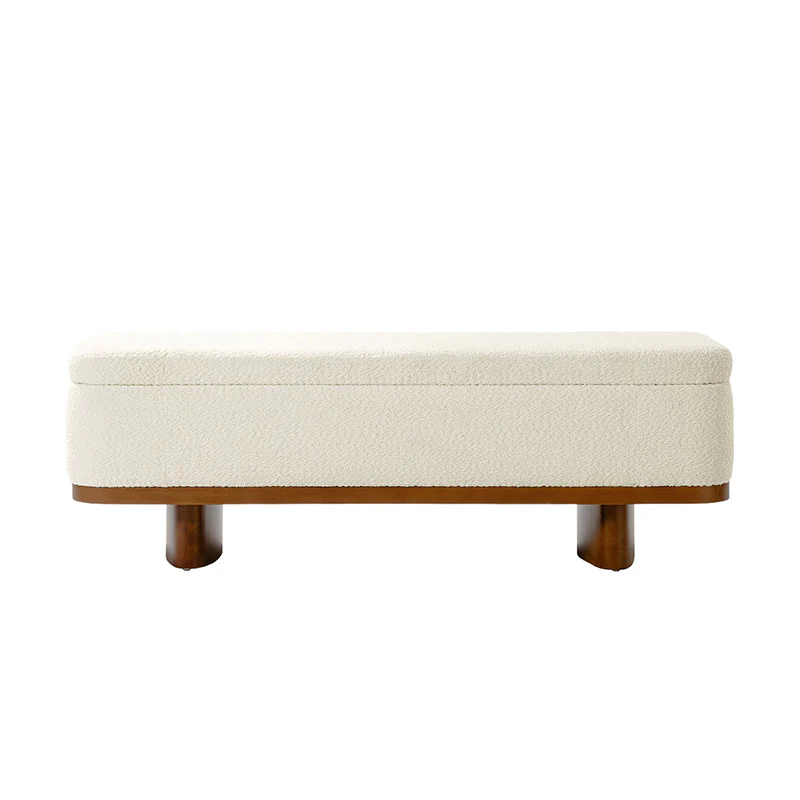Claire Modern Chenille Upholstered Storage Bench - Image 12