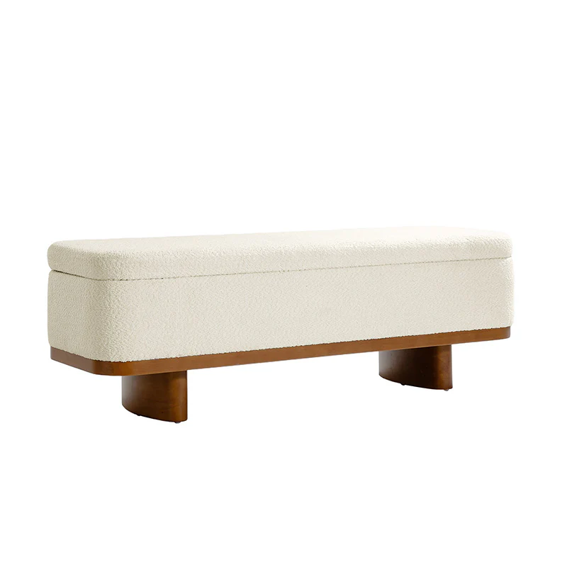 Claire Modern Chenille Upholstered Storage Bench - Image 13