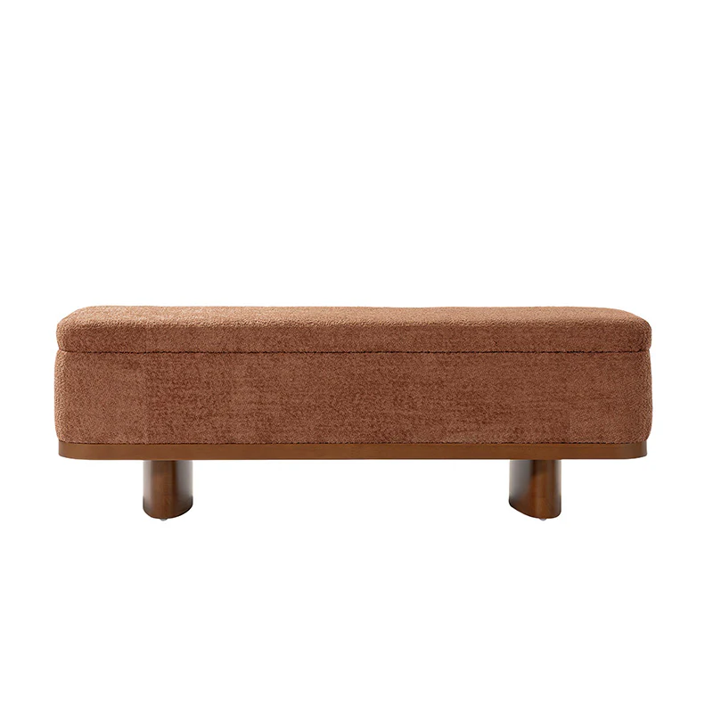 Claire Modern Chenille Upholstered Storage Bench - Image 4