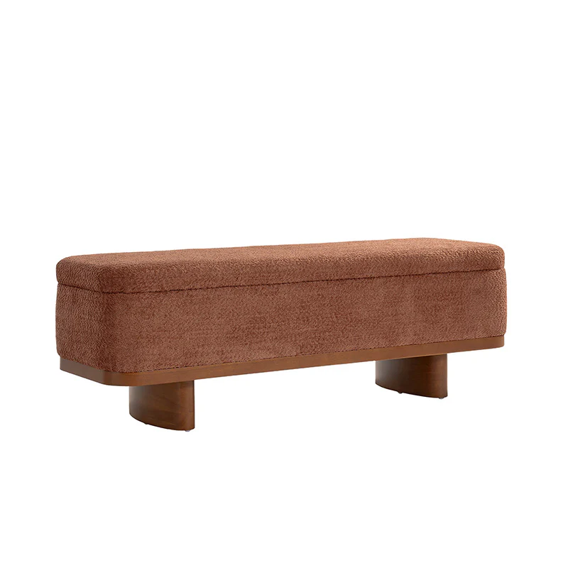 Claire Modern Chenille Upholstered Storage Bench - Image 5