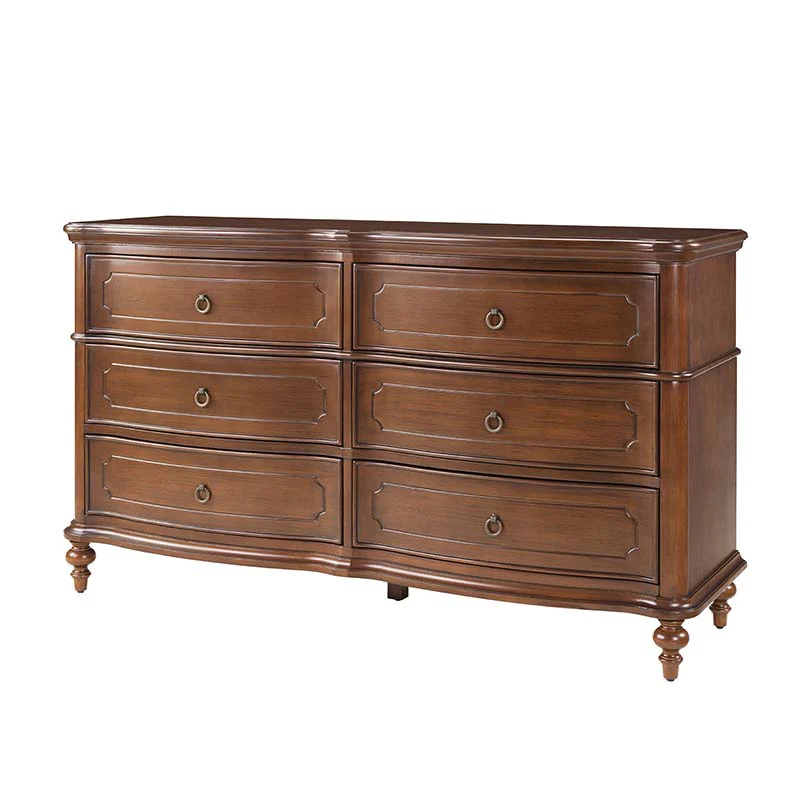 Bernhard Classic Wooden Dresser with Bowed Front & Antique Bronze Pulls - Image 5