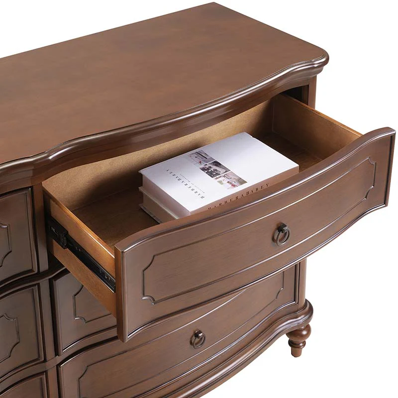 Bernhard Classic Wooden Dresser with Bowed Front & Antique Bronze Pulls - Image 7