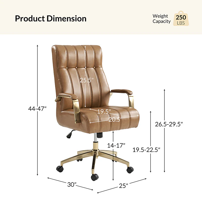 Conelius Leather Ergonomic Executive Office Chair - Image 19