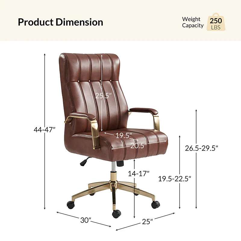 Conelius Leather Ergonomic Executive Office Chair - Image 27