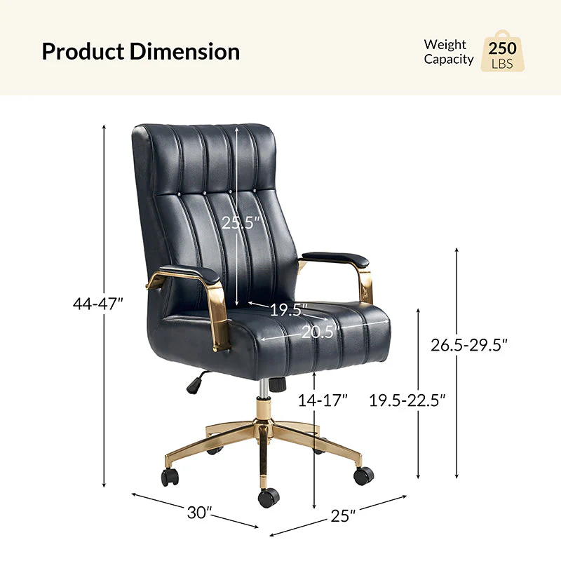 Conelius Leather Ergonomic Executive Office Chair - Image 35