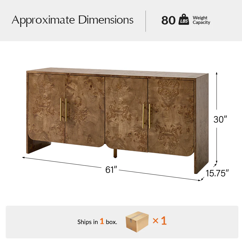 Contemporary Burl Veneer Cabinet for Stylish Living - Image 12