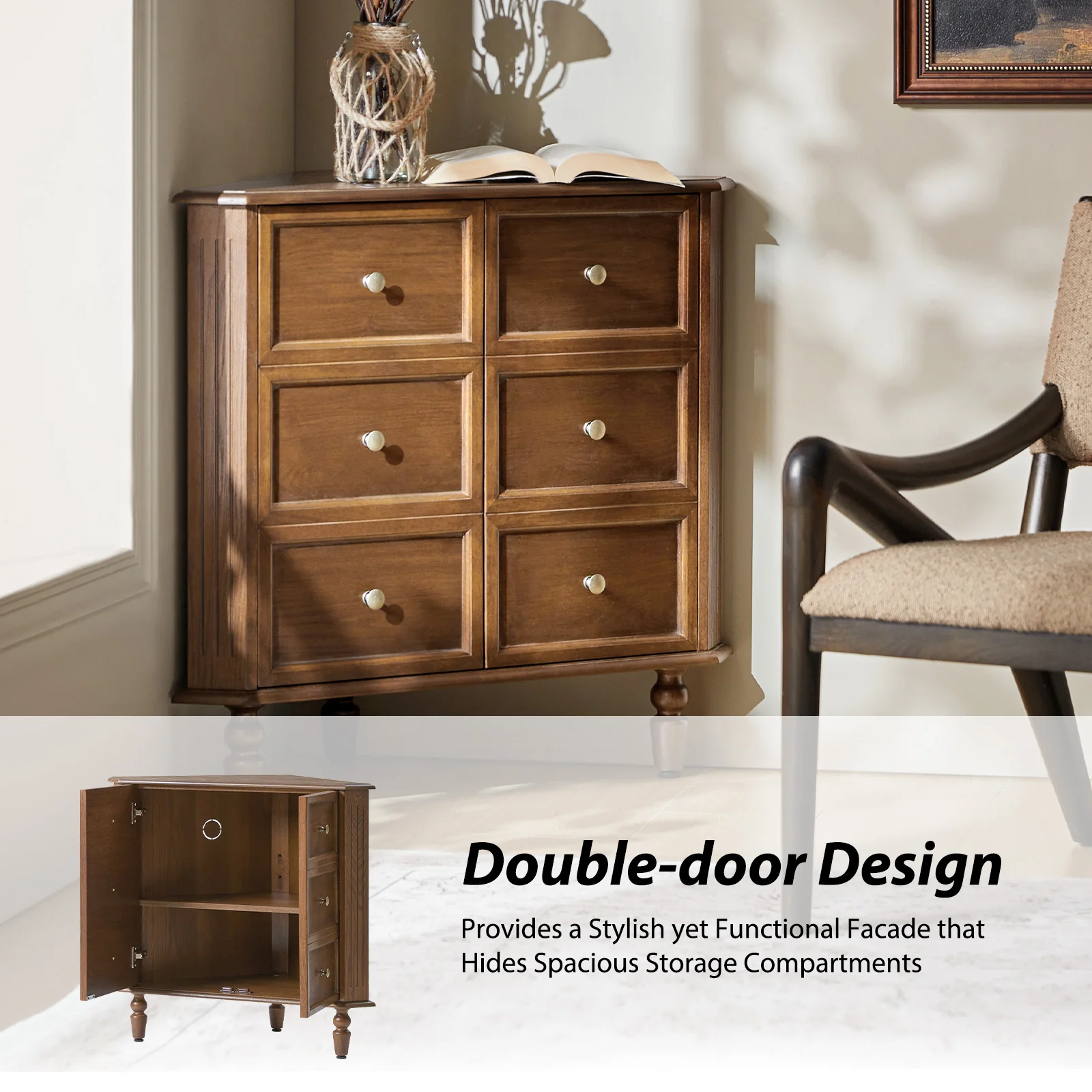 Belle Multifunctional Corner Storage Cabinet - Image 23
