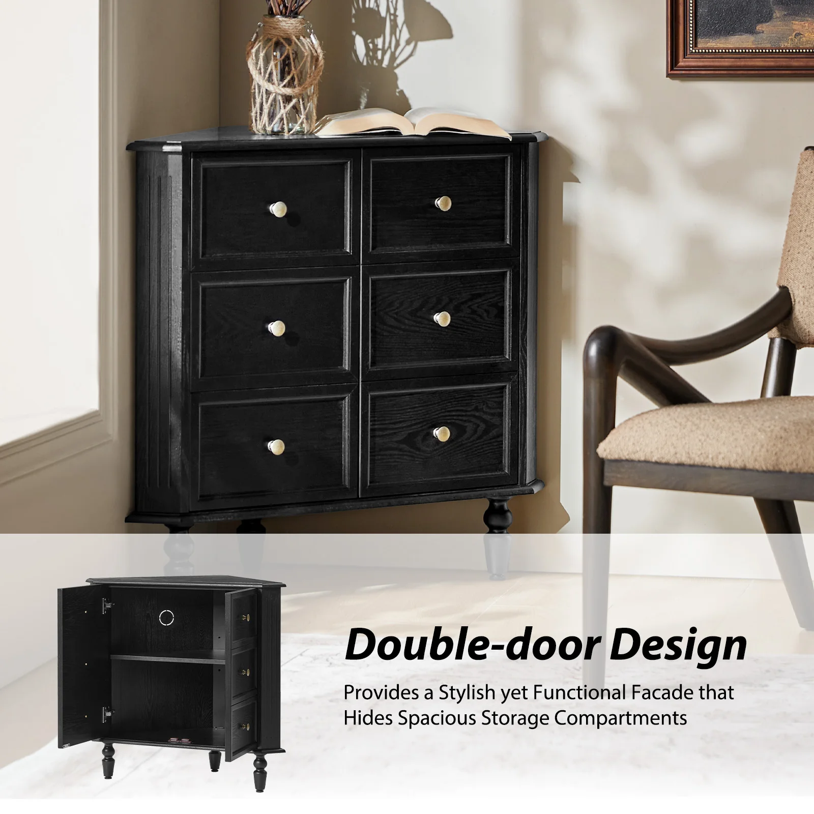 Belle Multifunctional Corner Storage Cabinet - Image 29