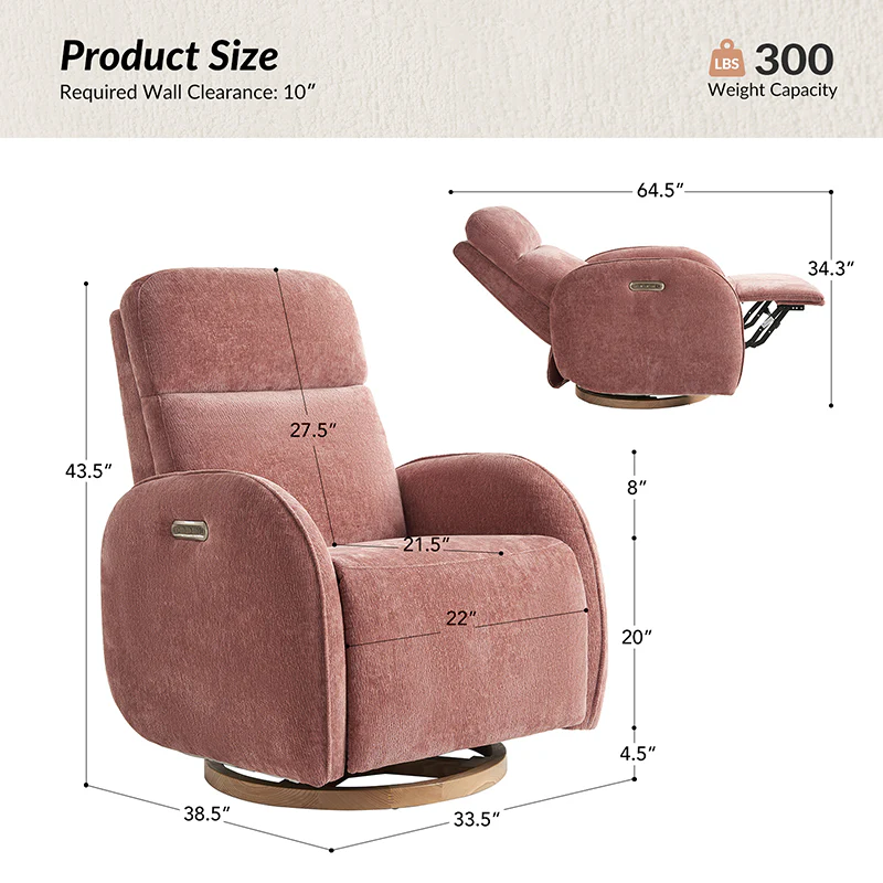 Cuddle Electric Nursery Swivel Chair - Image 21