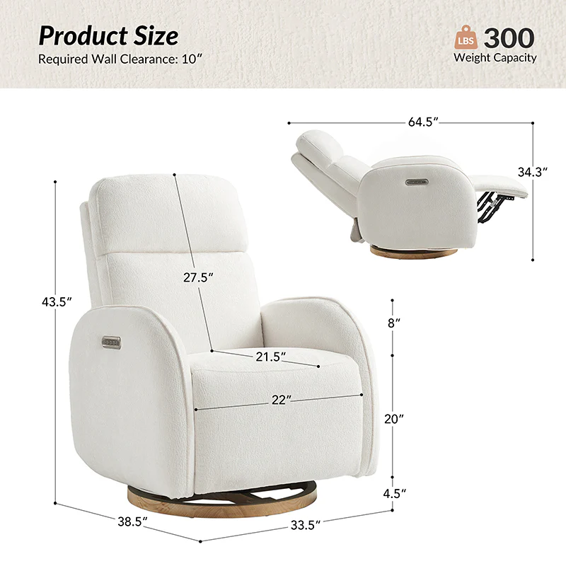 Cuddle Electric Nursery Swivel Chair - Image 3
