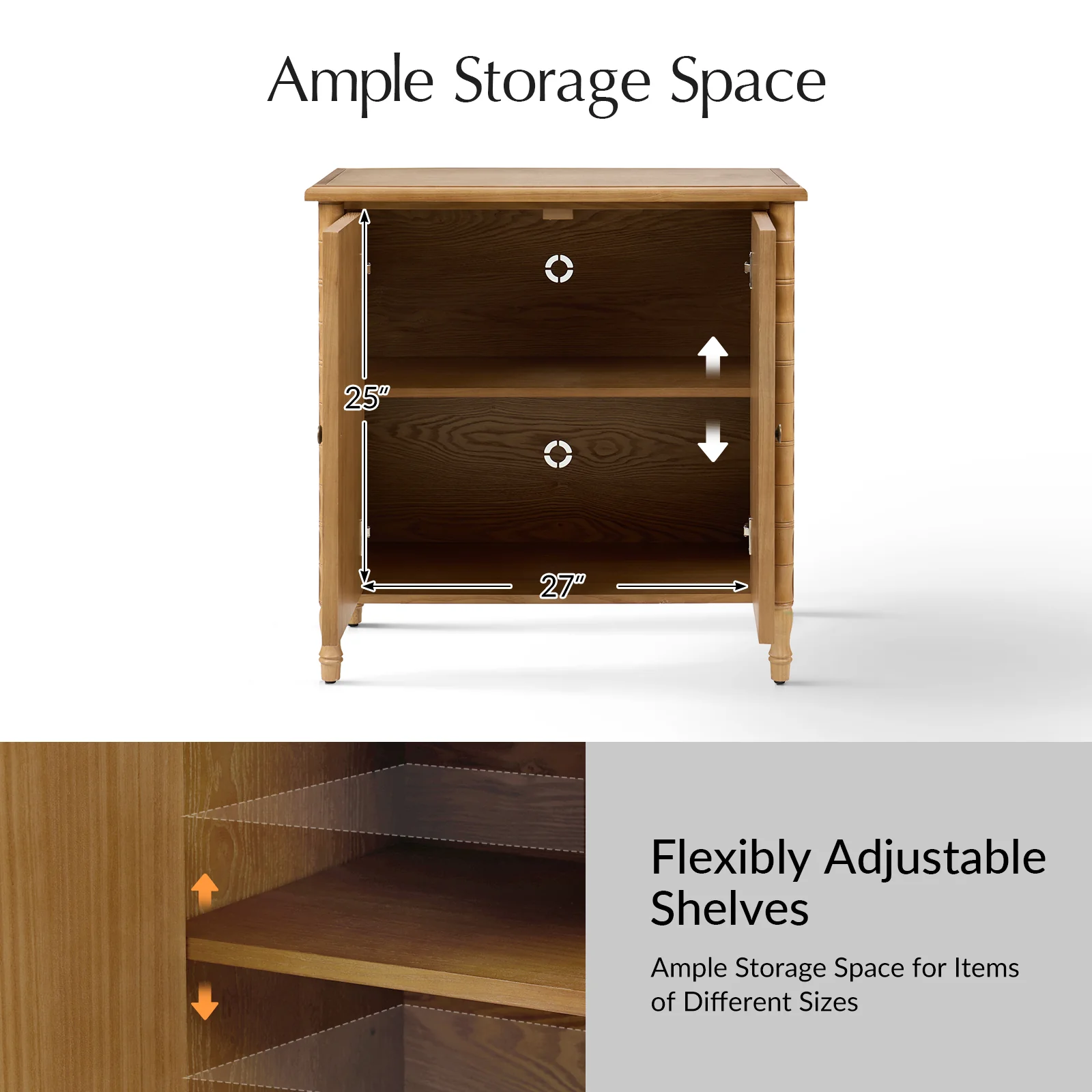 Deb 32" Wood Veneer Accent Cabinet with Adjustable Shelves, Modern Transitional Style - Image 14