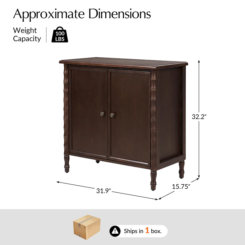 Deb 32" Wood Veneer Accent Cabinet with Adjustable Shelves, Modern Transitional Style - Image 18