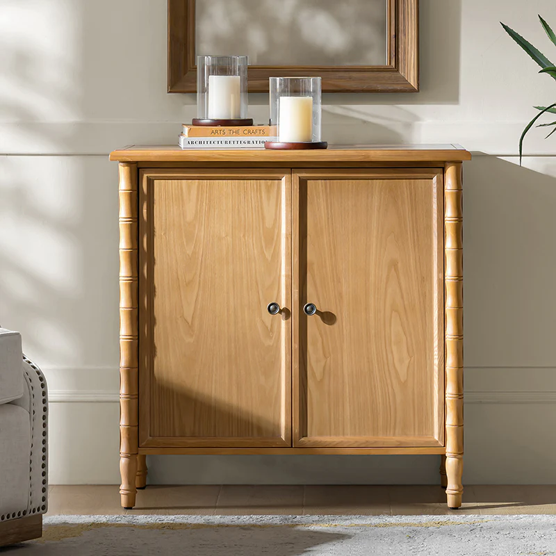 Deb 32" Wood Veneer Accent Cabinet with Adjustable Shelves, Modern Transitional Style - Image 2