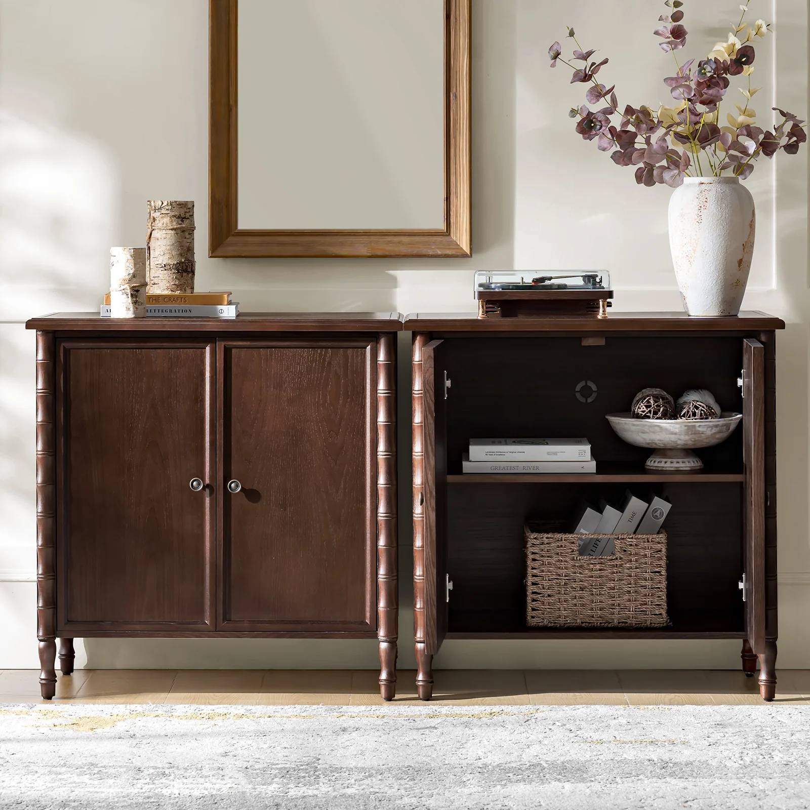 Deb 32" Wood Veneer Accent Cabinet with Adjustable Shelves, Modern Transitional Style - Image 25