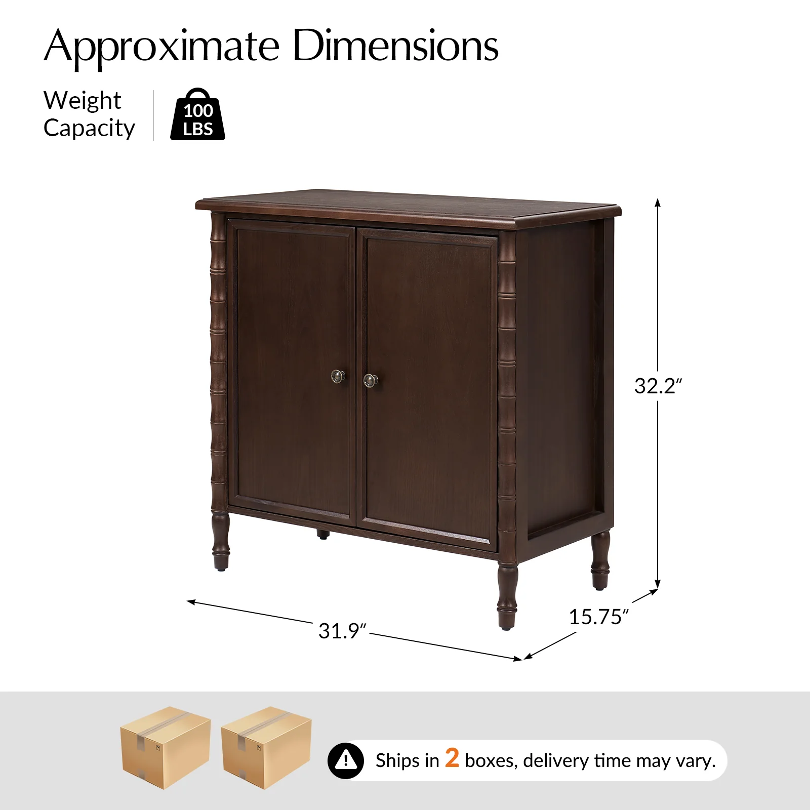 Deb 32" Wood Veneer Accent Cabinet with Adjustable Shelves, Modern Transitional Style - Image 26
