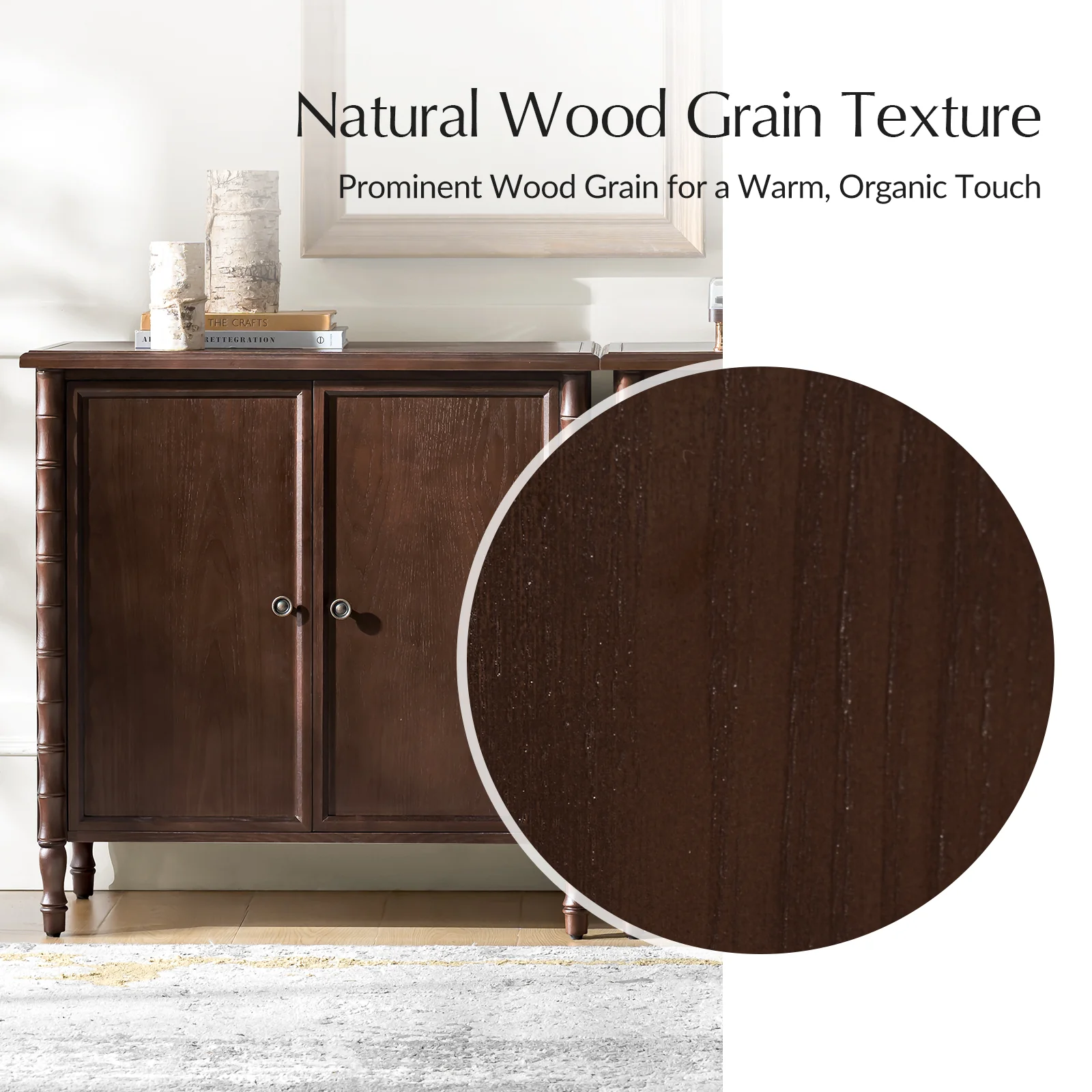 Deb 32" Wood Veneer Accent Cabinet with Adjustable Shelves, Modern Transitional Style - Image 30