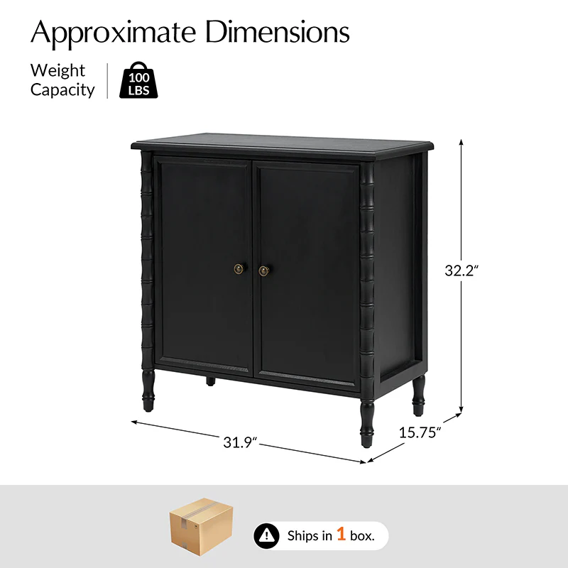 Deb 32" Wood Veneer Accent Cabinet with Adjustable Shelves, Modern Transitional Style - Image 33