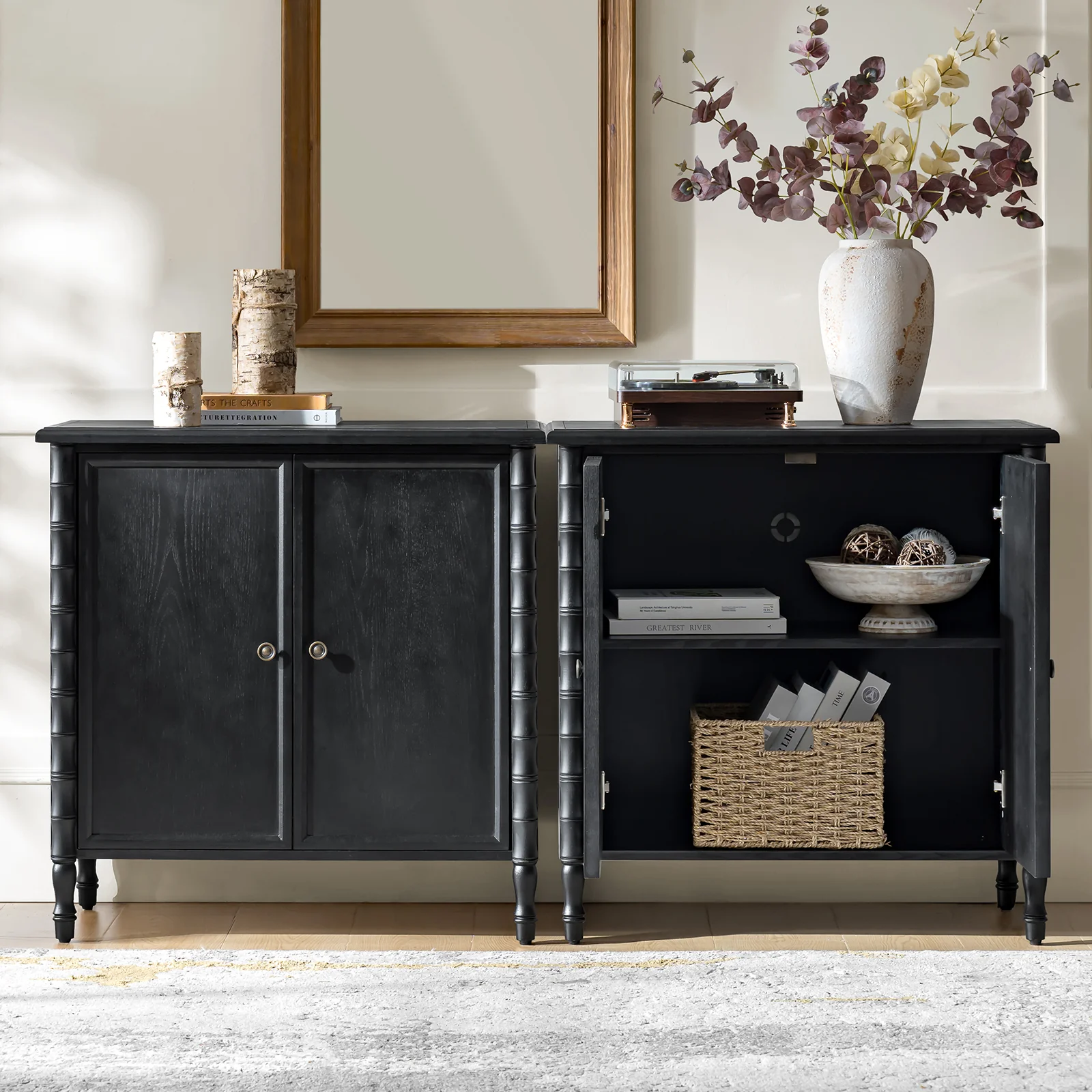 Deb 32" Wood Veneer Accent Cabinet with Adjustable Shelves, Modern Transitional Style - Image 42