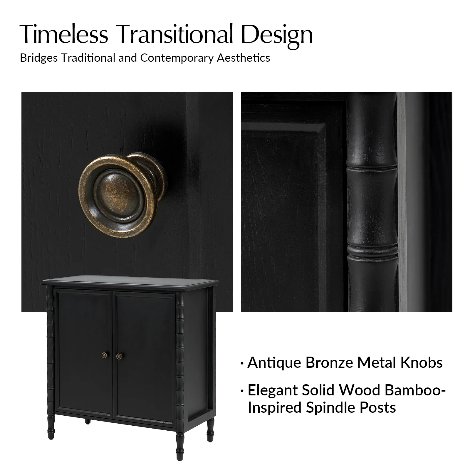 Deb 32" Wood Veneer Accent Cabinet with Adjustable Shelves, Modern Transitional Style - Image 45