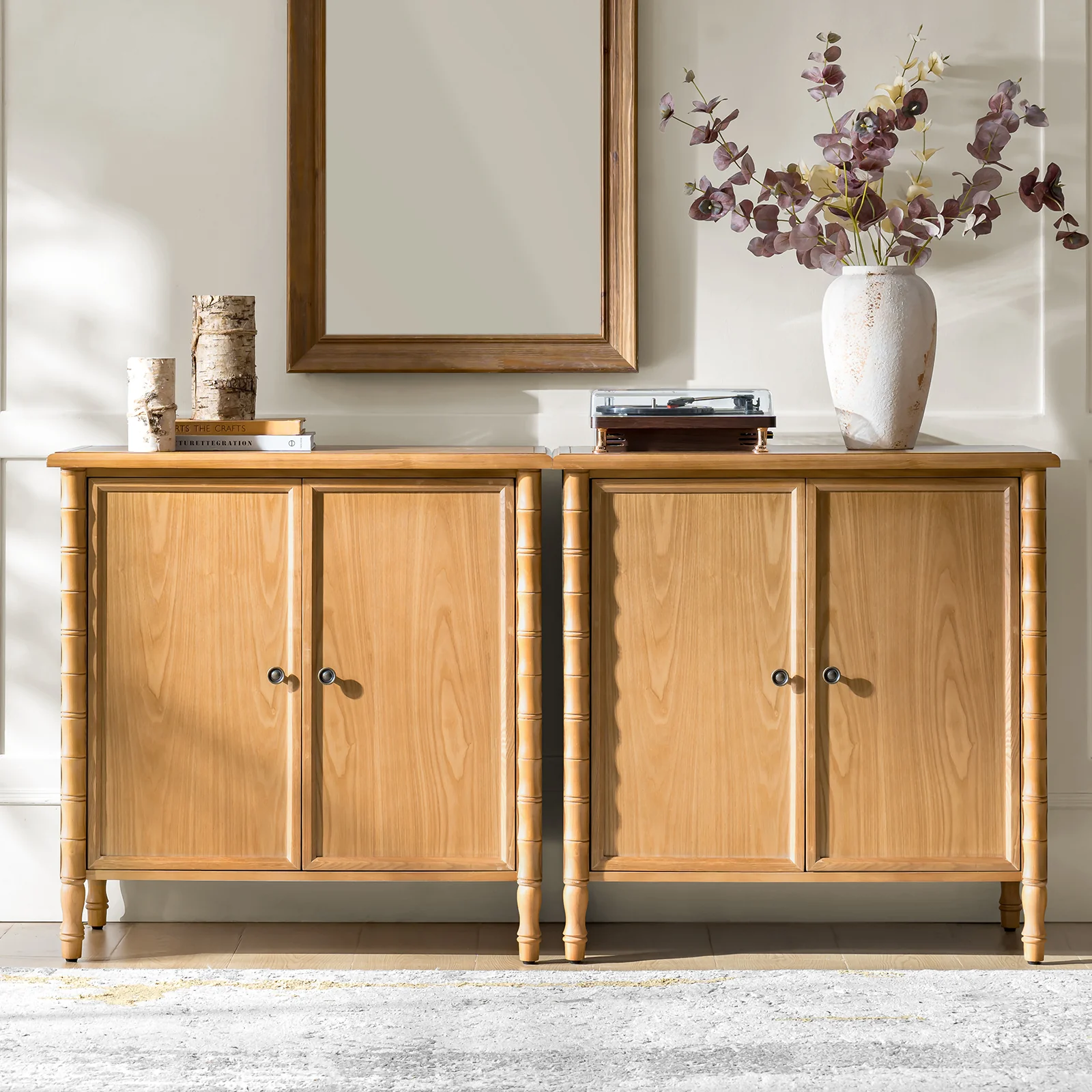 Deb 32" Wood Veneer Accent Cabinet with Adjustable Shelves, Modern Transitional Style - Image 9