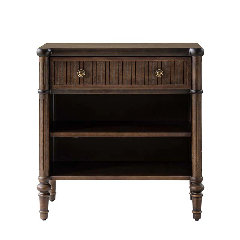 Derk Fluted Fronts Transitional End Table with Drawers and USB/Type-C Outlets - Image 3
