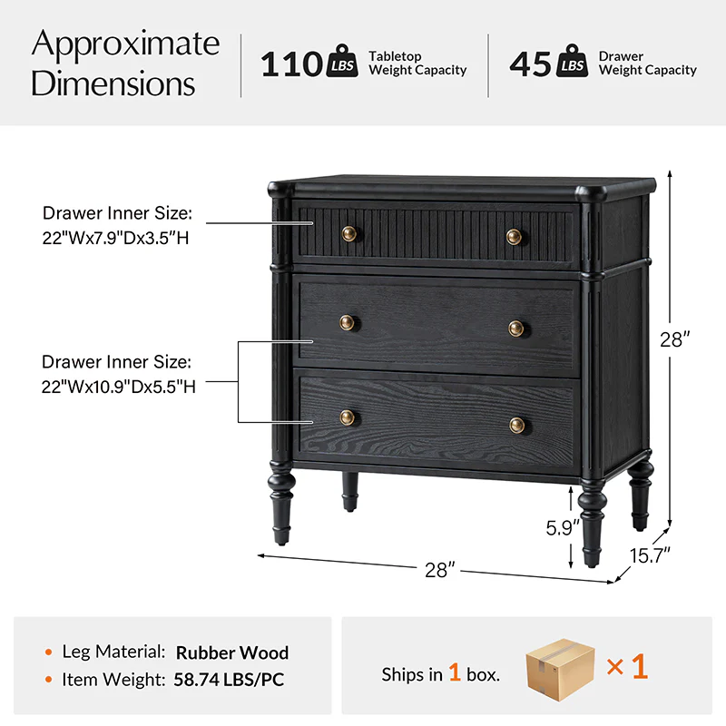 Derk Fluted Fronts Transitional End Table with Drawers and USB/Type-C Outlets - Image 30