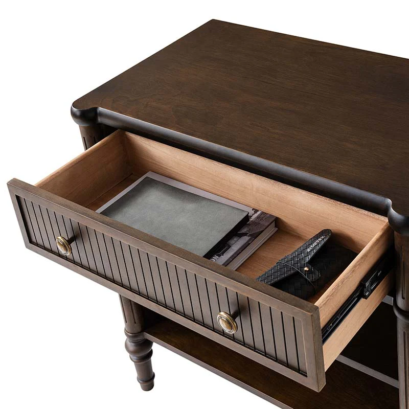 Derk Fluted Fronts Transitional End Table with Drawers and USB/Type-C Outlets - Image 5