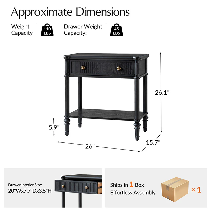 Derk Fluted Fronts Transitional End Table with Drawers and USB/Type-C Outlets - Image 51