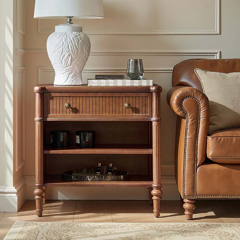 Derk Fluted Fronts Transitional End Table with Drawers and USB/Type-C Outlets - Image 8