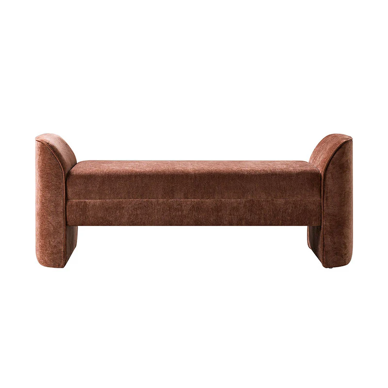 Diana 57" Wide Modern Chenille Upholstered Bench with Piped Edges and Foam Cushion - Image 12