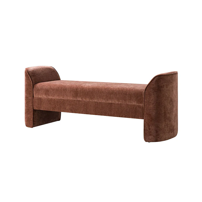 Diana 57" Wide Modern Chenille Upholstered Bench with Piped Edges and Foam Cushion - Image 13