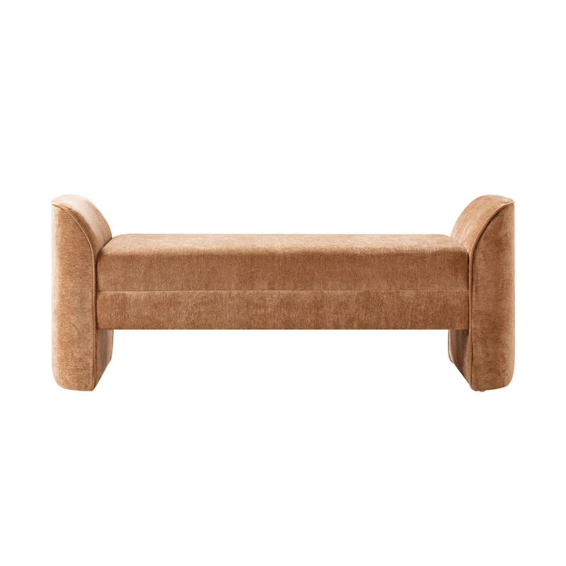 Diana 57" Wide Modern Chenille Upholstered Bench with Piped Edges and Foam Cushion - Image 36