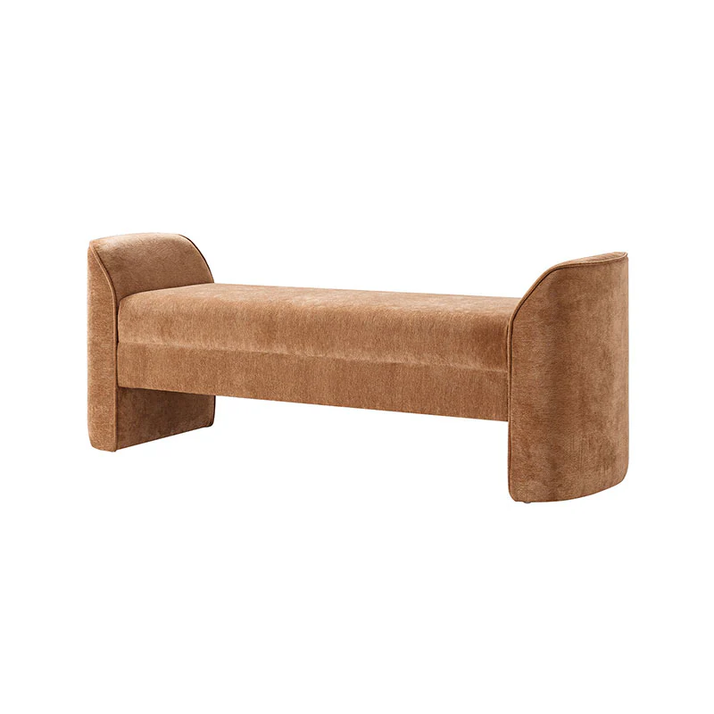 Diana 57" Wide Modern Chenille Upholstered Bench with Piped Edges and Foam Cushion - Image 37
